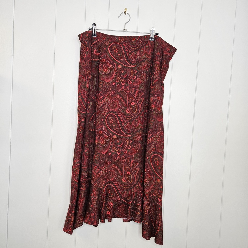 Karen Stevens Women's Petite 18WP 1 Piece Skirt With Ruffle‎ Bottom Pasley